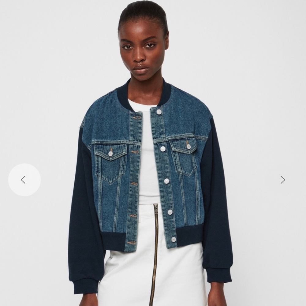 AllSaints denim bomber jacket